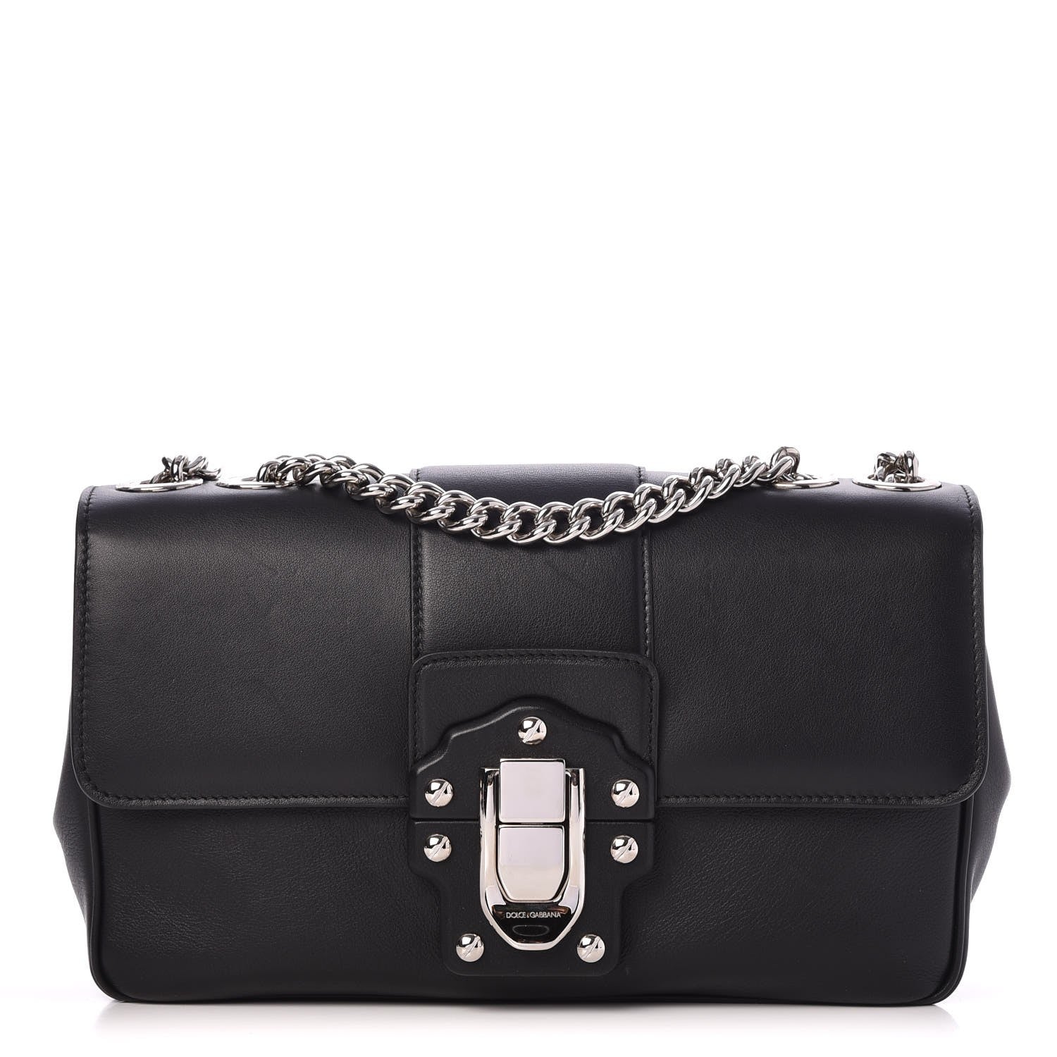 Dolce & Gabbana Calfskin Lucia Chain Shoulder Bag Black 1 of 7