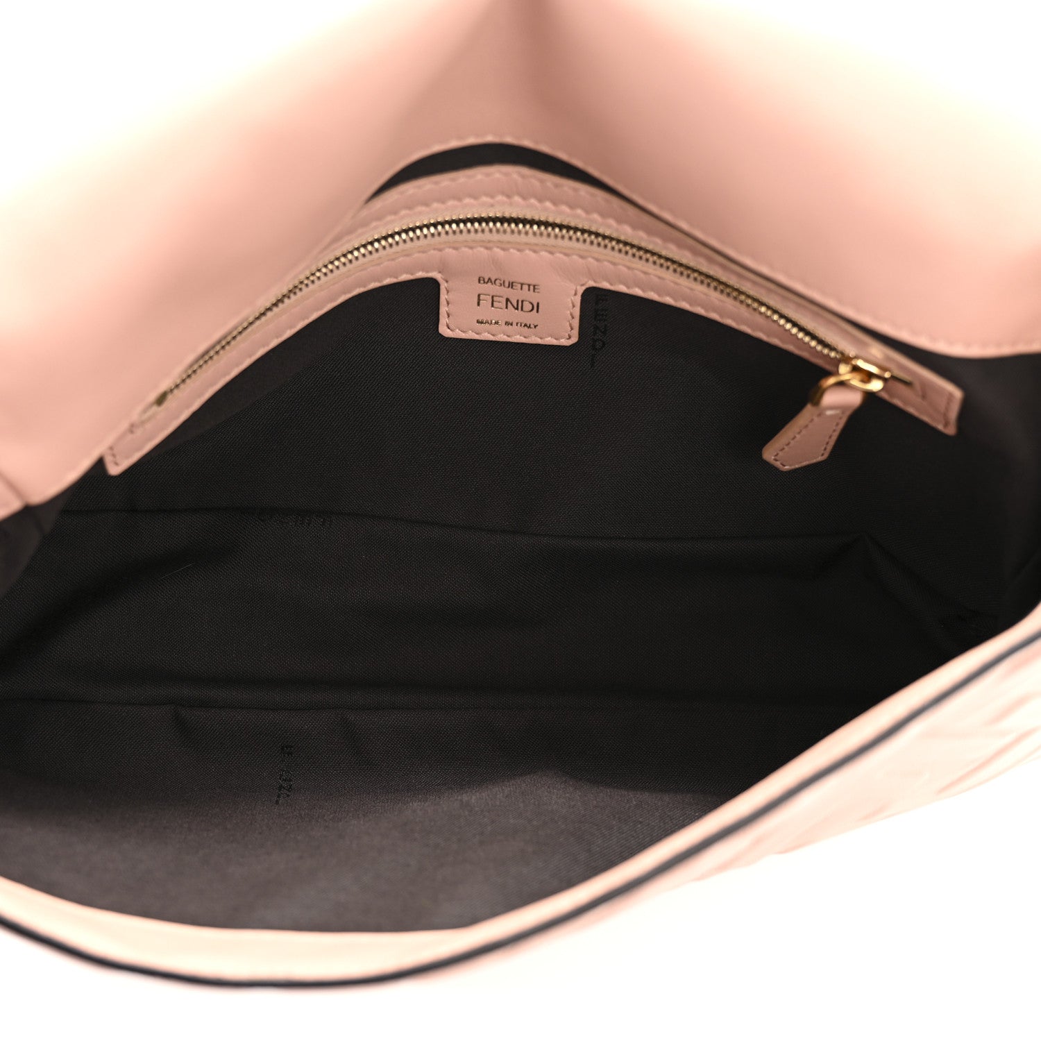 Fendi Nappa FF 1974 Embossed Baguette Rosa Bourbon 5 of 13