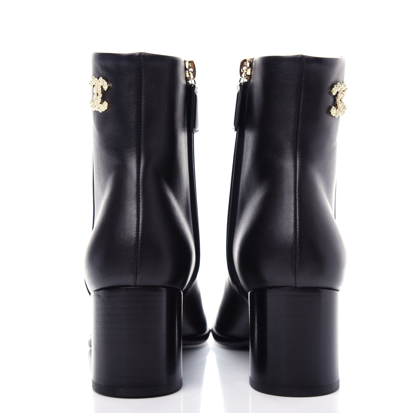 Calfskin CC Ankle Boots 37.5 Black