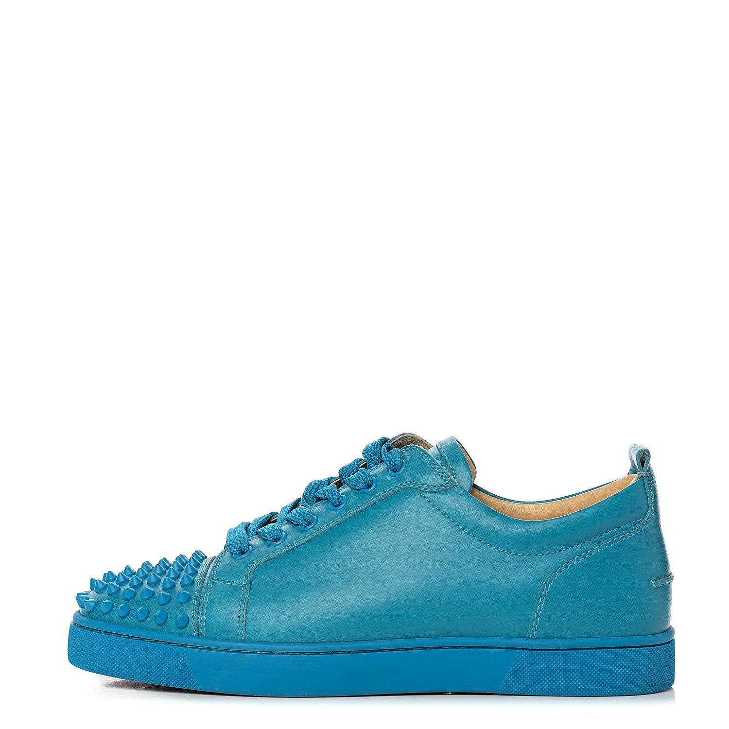 Christian Louboutin Calfskin Mens Louis Junior Spikes Flat Sneakers 41 Turquoise 1 of 9