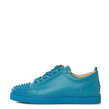 Christian Louboutin Calfskin Mens Louis Junior Spikes Flat Sneakers 41 Turquoise 1 of 9