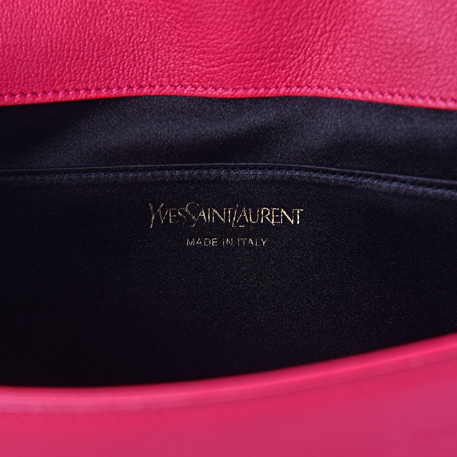 Saint Laurent Calfskin Monogram Large Belle De Jour Clutch Lipstick Fuchsia 6 of 6