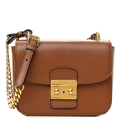 Miu Miu City Calf Lock Shoulder Bag Cognac 1 of 12