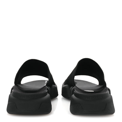 Balenciaga Technical 3D Recycled Knit Womens Speed 2.0 Slide Sandals 39 Black 6 of 11