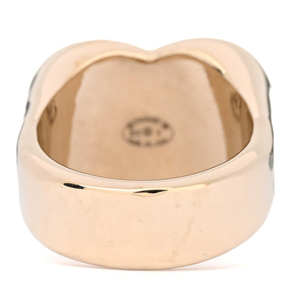 Chanel Resin CC Quilted Heart Ring 53 6.25 Gold Black 4 of 6