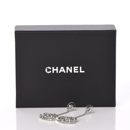 Chanel Baguette Crystal CC Dangle Earrings Silver 4 of 4