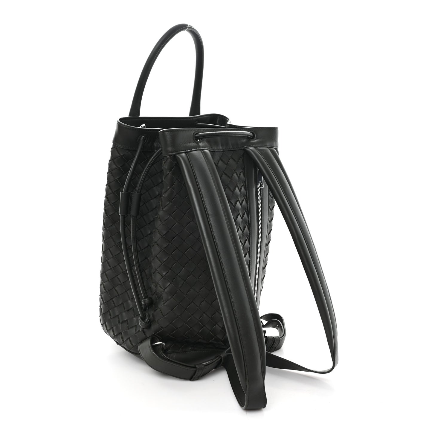 Nappa Intrecciato Drawstring Backpack Khaki