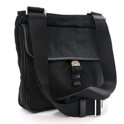 Prada Nylon Vela Flat Messenger Bag Black 3 of 12