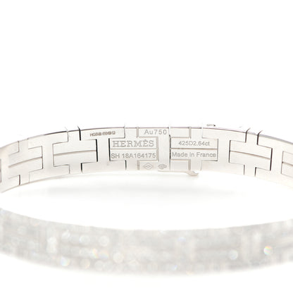 Hermes 18K White Gold Diamond Kilim Bracelet SH 4 of 6