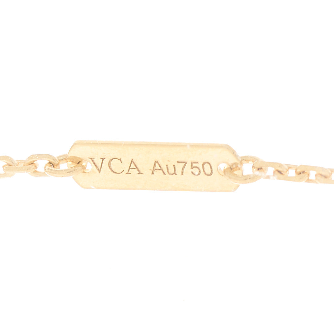 18K Yellow Gold Mother of Pearl Vintage Alhambra Pendant Necklace