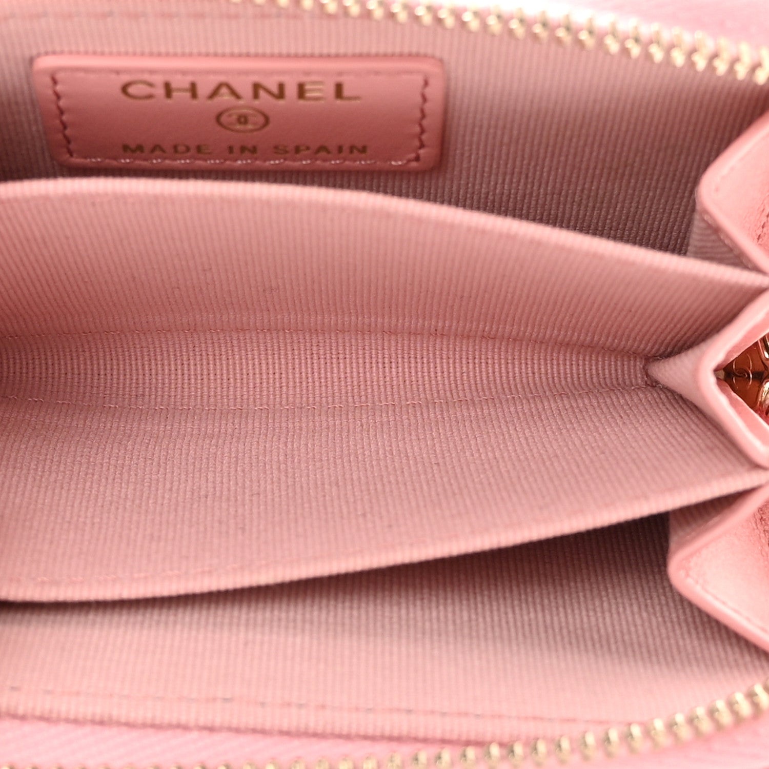 Chanel Lambskin Quilted Chanel 19 Zip Around Coin Purse Wallet Light Pink 5 of 8