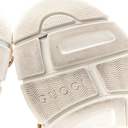 Gucci X SEGA Mesh Calfskin Suede Removable Crystals Womens Flashtrek Sneakers 38 Great White 6 of 8