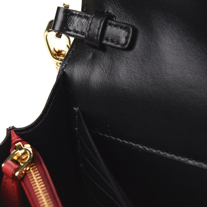 Prada Saffiano Wallet With Shoulder Strap Black 7 of 11