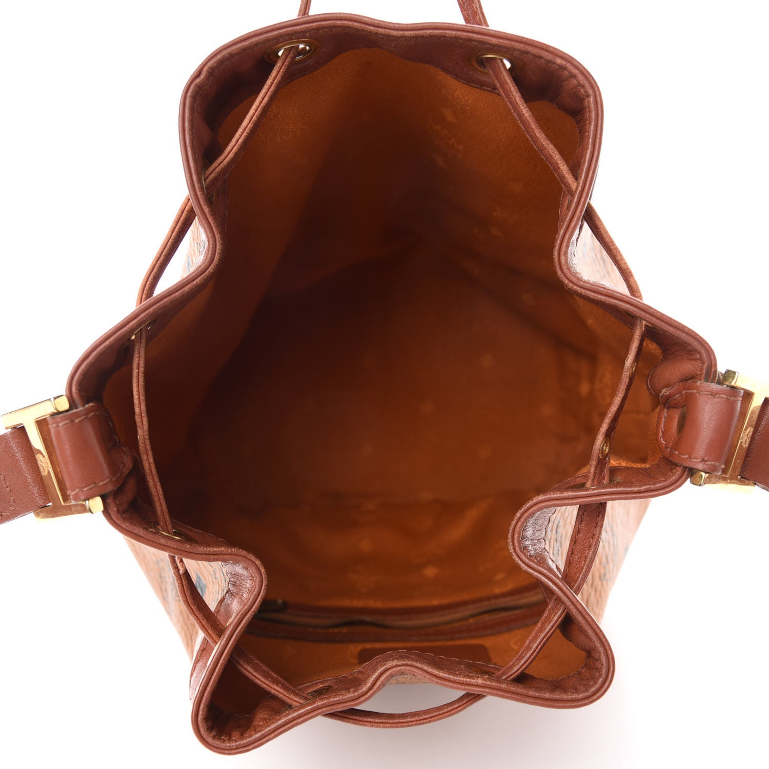 MCM Visetos Drawstring Bag Cognac 5 of 9