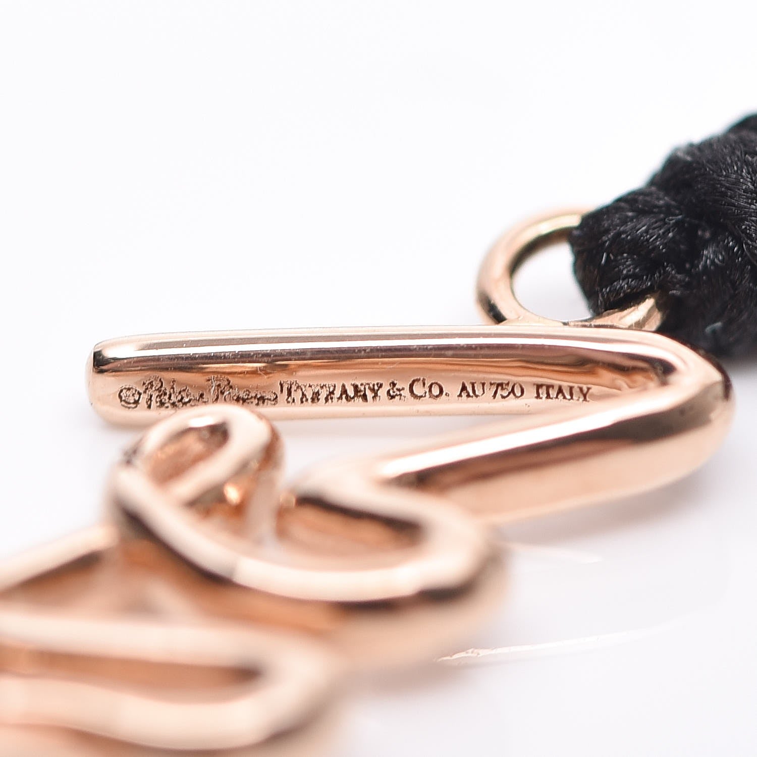 Tiffany 18K Rose Gold Paloma Picasso Grafitti Love Cord Bracelet 4 of 5