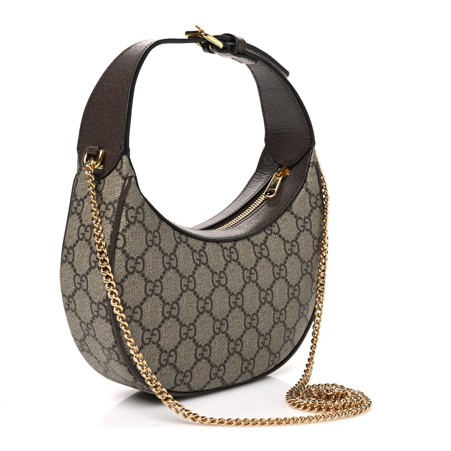 Gucci GG Supreme Monogram Textured Dollar Calfskin Small Ophidia Shoulder Bag Beige Ebony New Acero 3 of 10