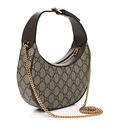 Gucci GG Supreme Monogram Textured Dollar Calfskin Small Ophidia Shoulder Bag Beige Ebony New Acero 3 of 10