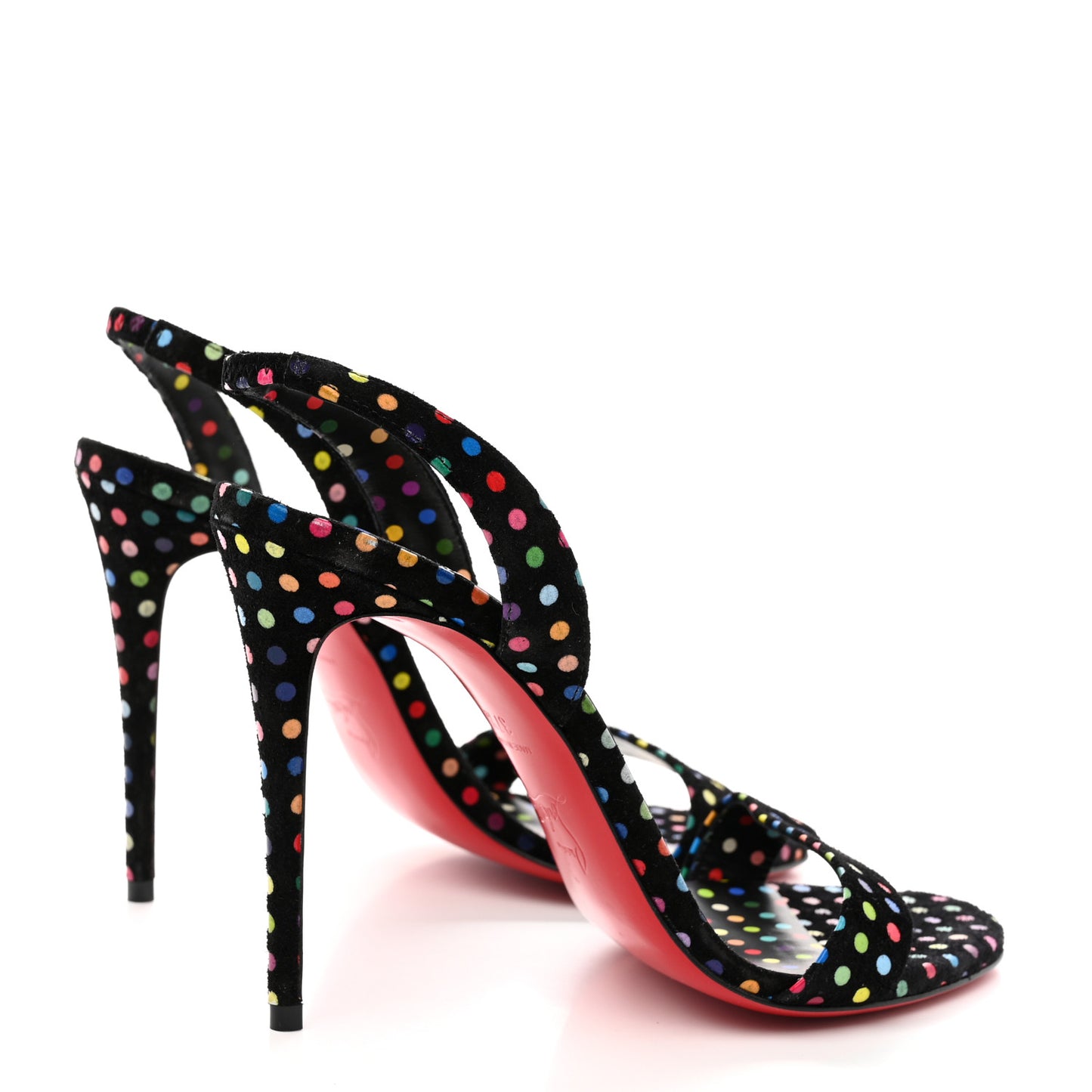Suede O Marylin Sandals Heels 37.5 Black Multicolor
