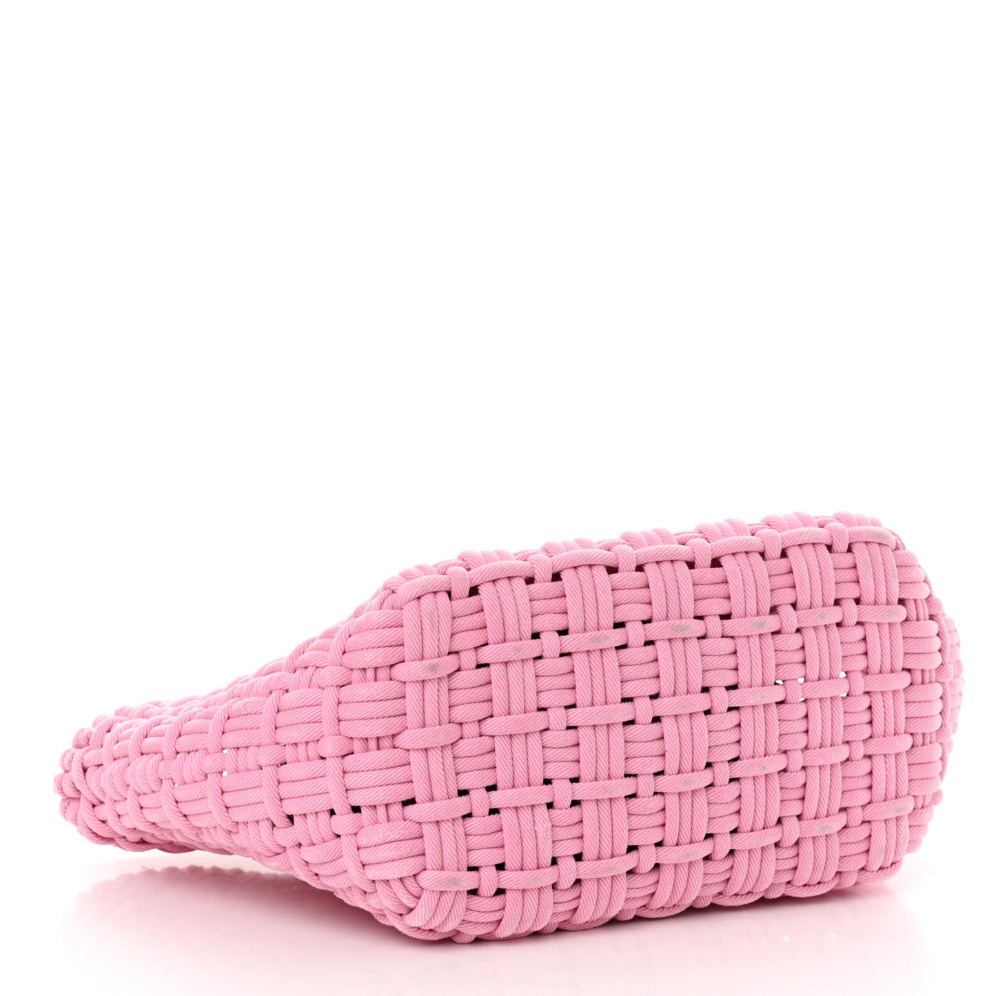 Washed Frayed Denim Braided XS Bistro Basket Pink