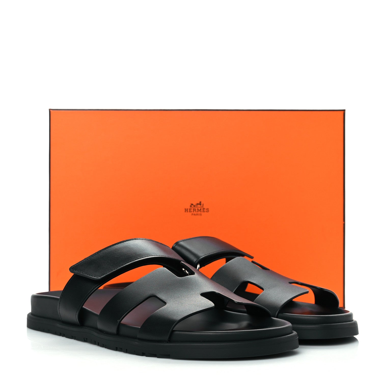 Hermes Calfskin Womens Chypre Sandals 42 Black 9 of 9