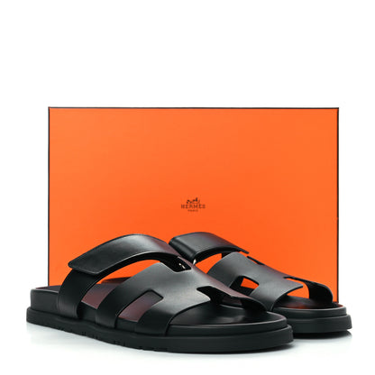 Hermes Calfskin Womens Chypre Sandals 42 Black 9 of 9