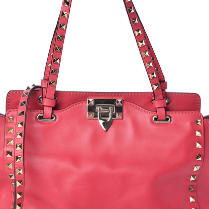 Valentino Garavani Vitello Small Rockstud Tote Deep Rose 7 of 9