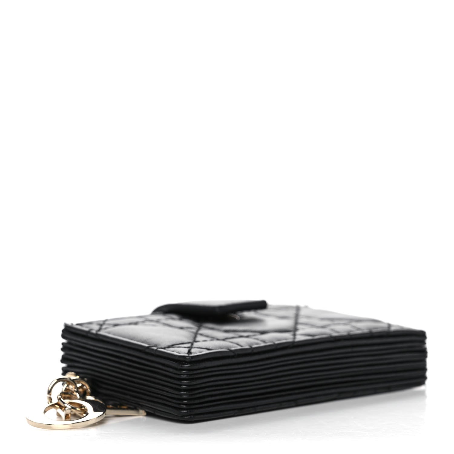 Christian Dior Lambskin Cannage Lady Dior 5-Gusset Card Holder Black 4 of 10