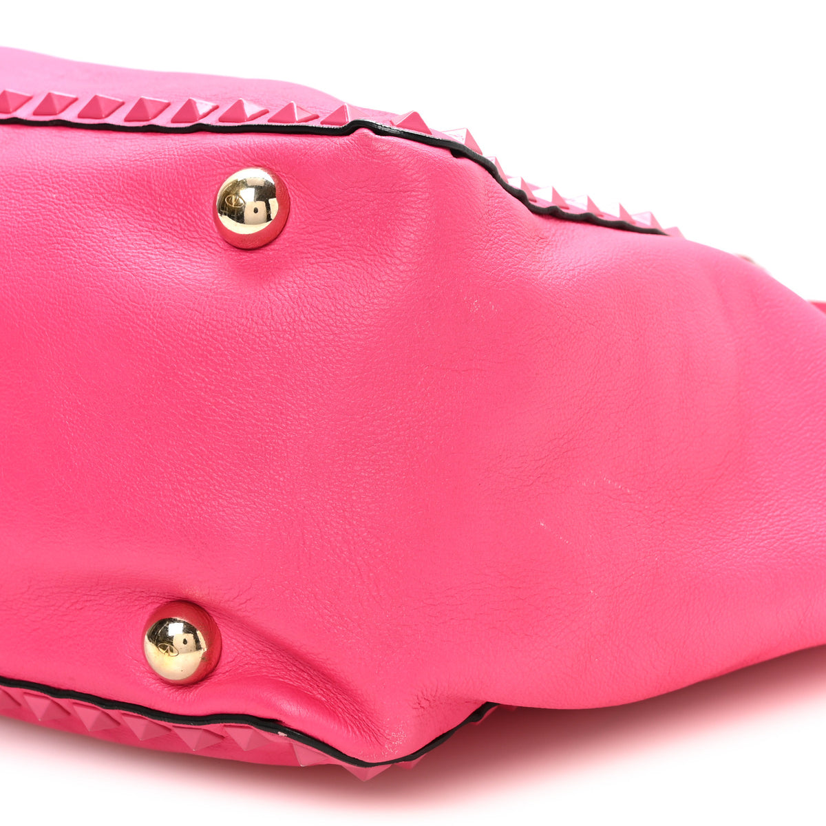 Vitello Monochrome Medium Rockstud Tote Pop Fuxia