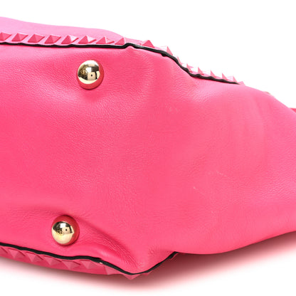 Valentino Garavani Vitello Monochrome Medium Rockstud Tote Pop Fuxia 10 of 10