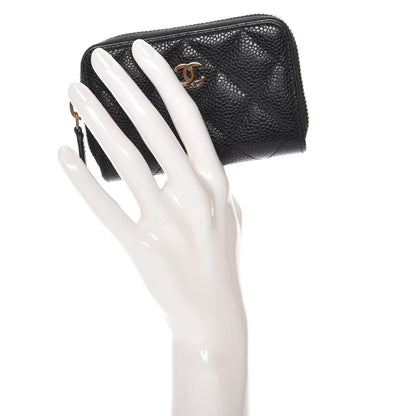 Chanel Caviar Quilted Zip Coin Purse Black 2 of 7
