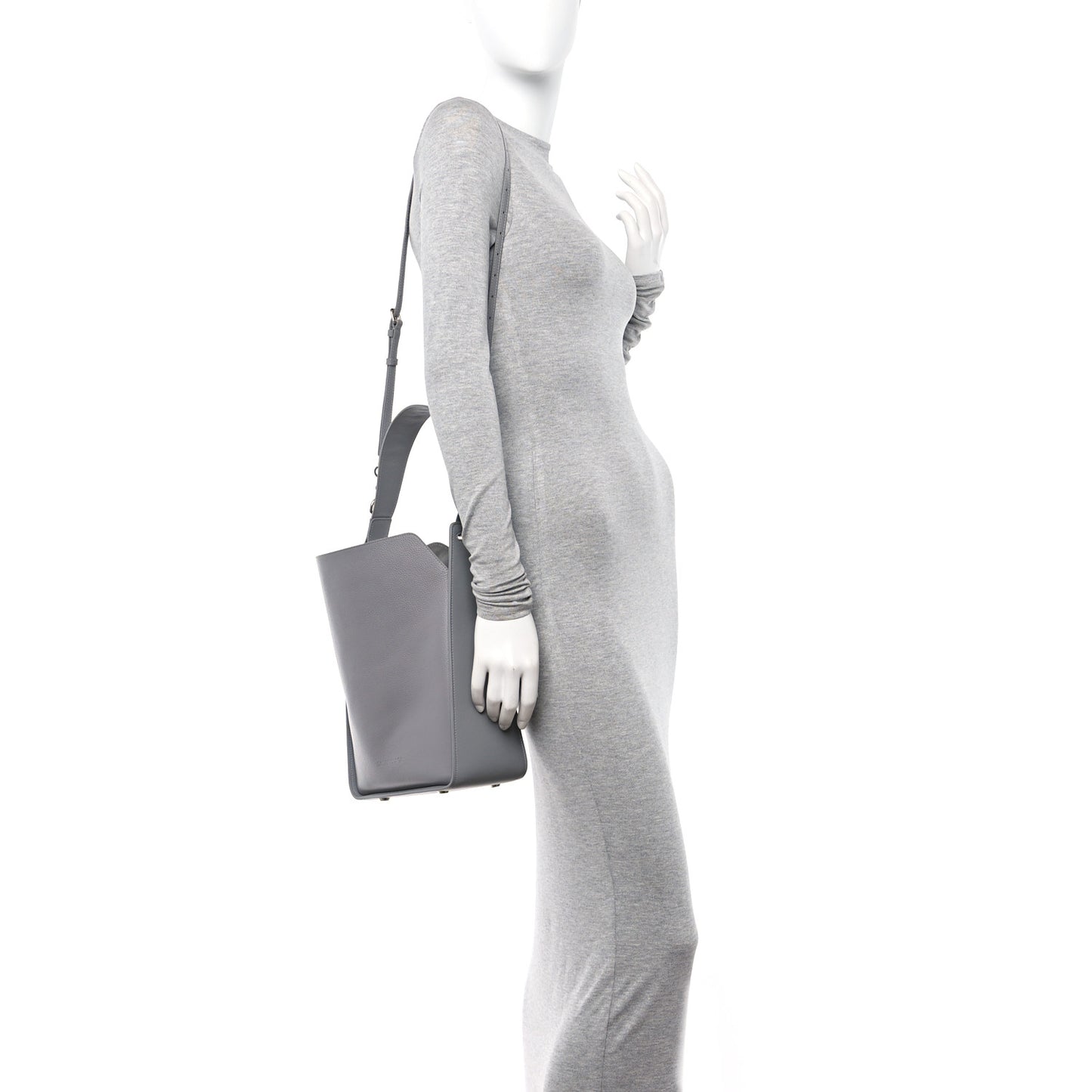 Calfskin Logo Embossed Small Tool 2.0 North-South Tote Balenciaga Grey