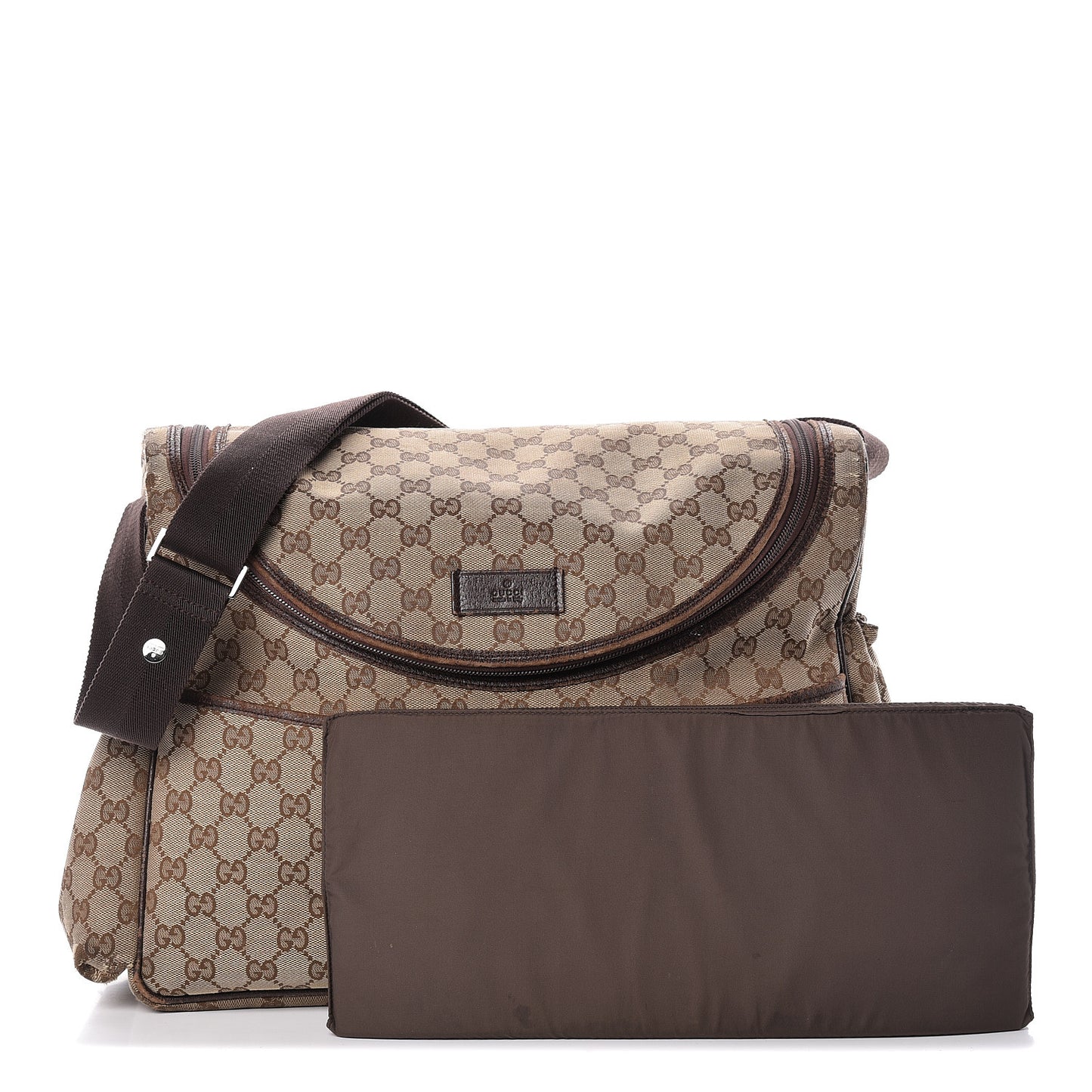 Monogram Natural Pigskin Large Diaper Bag Beige Ebony Cocoa Dark Chocolate