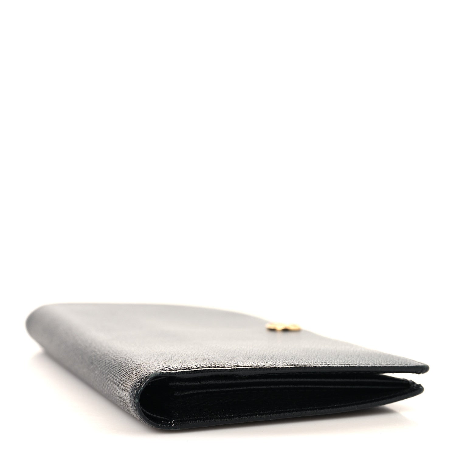 Chanel Grained Calfskin CC Button Yen Wallet Black 4 of 9