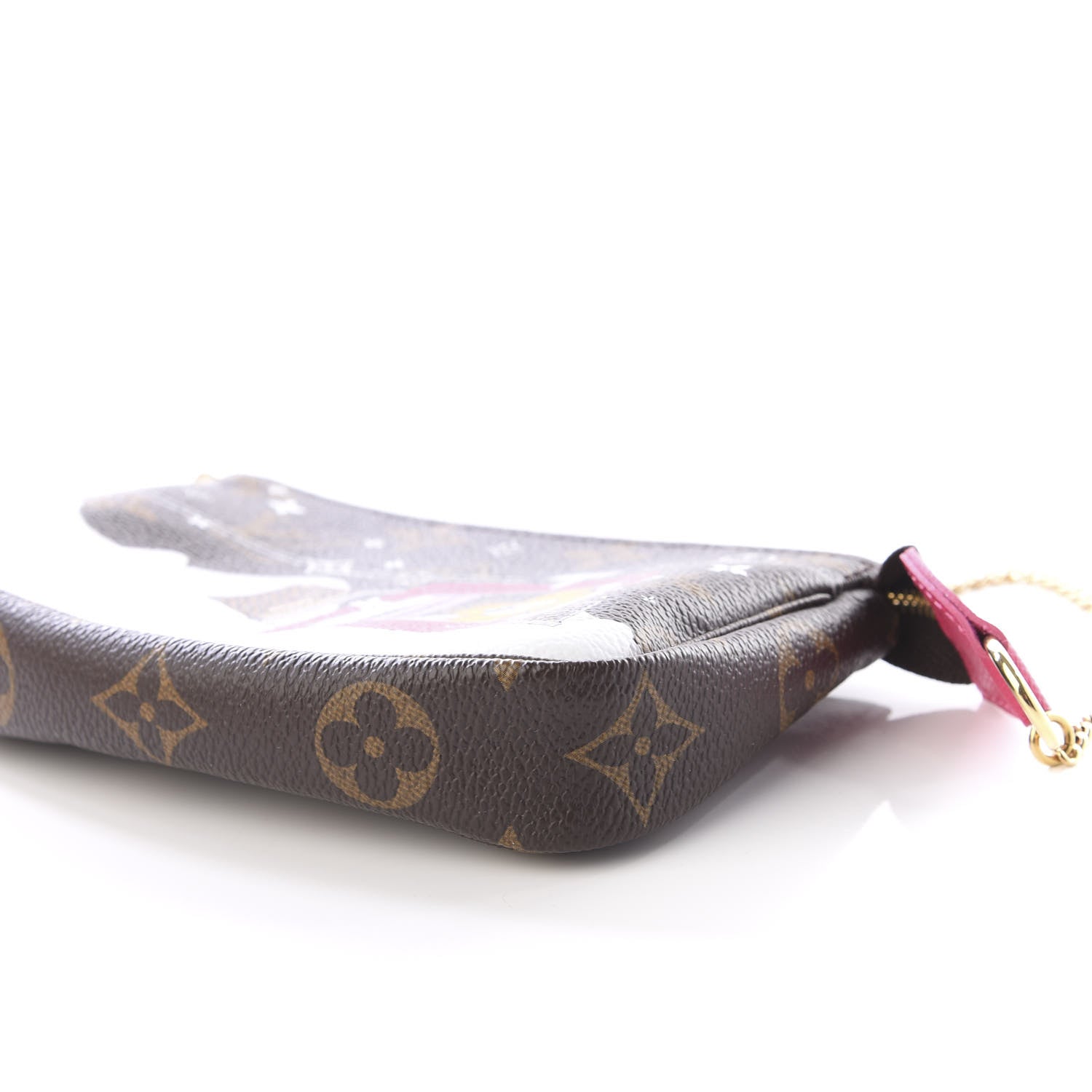 Louis Vuitton Monogram 2019 Christmas Animation Mini Courchevel Pochette Accessories Fuchsia 6 of 10