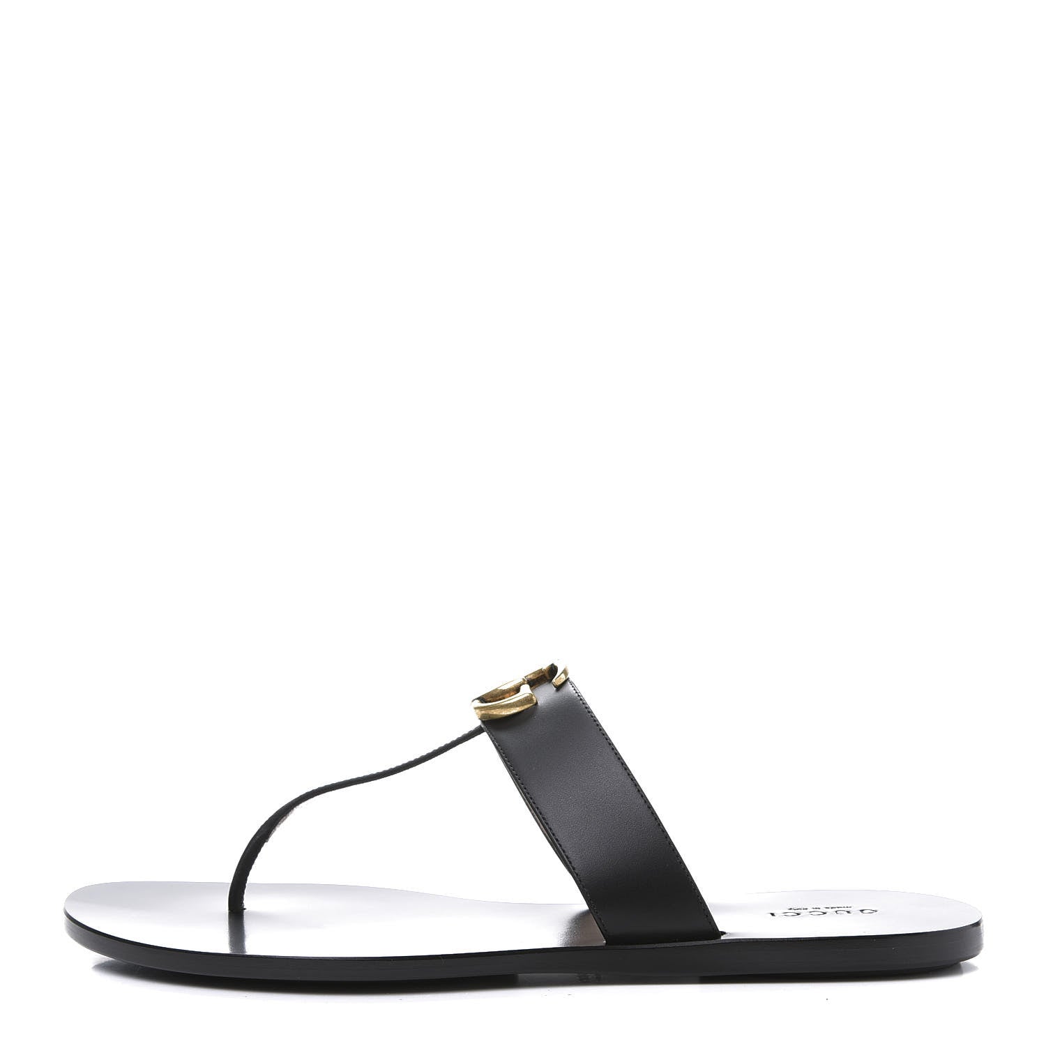 Gucci Calfskin GG Marmont Thong Sandals 39 Black 1 of 7