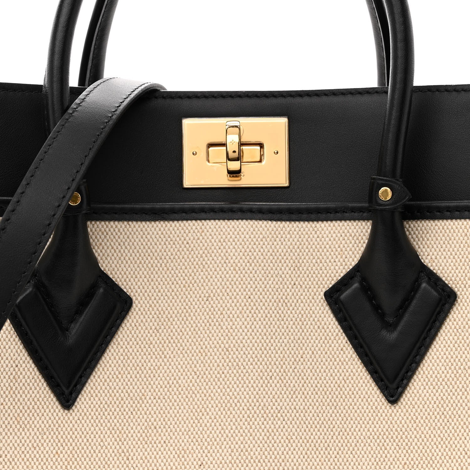 Louis Vuitton Canvas Calfskin Monogram On My Side MM Black 7 of 11