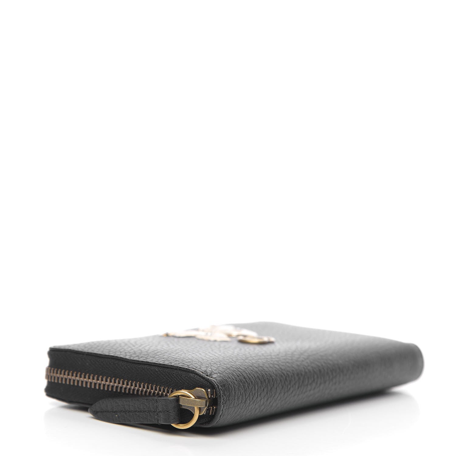 Gucci Calfskin Butterfly Zip Around Wallet Black 3 of 6