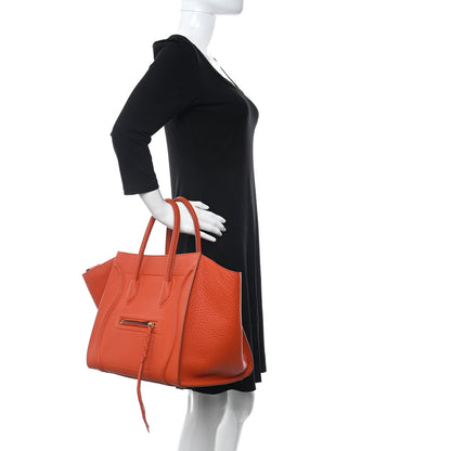 Celine Grained Calfskin Medium Phantom Luggage Burnt Orange 2 of 15