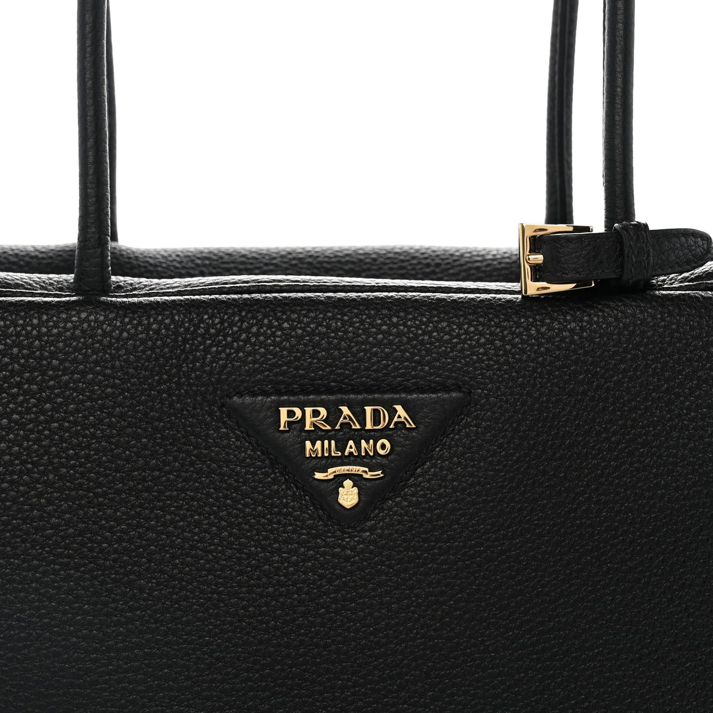 Vitello Daino Large Top Handle Bag Black