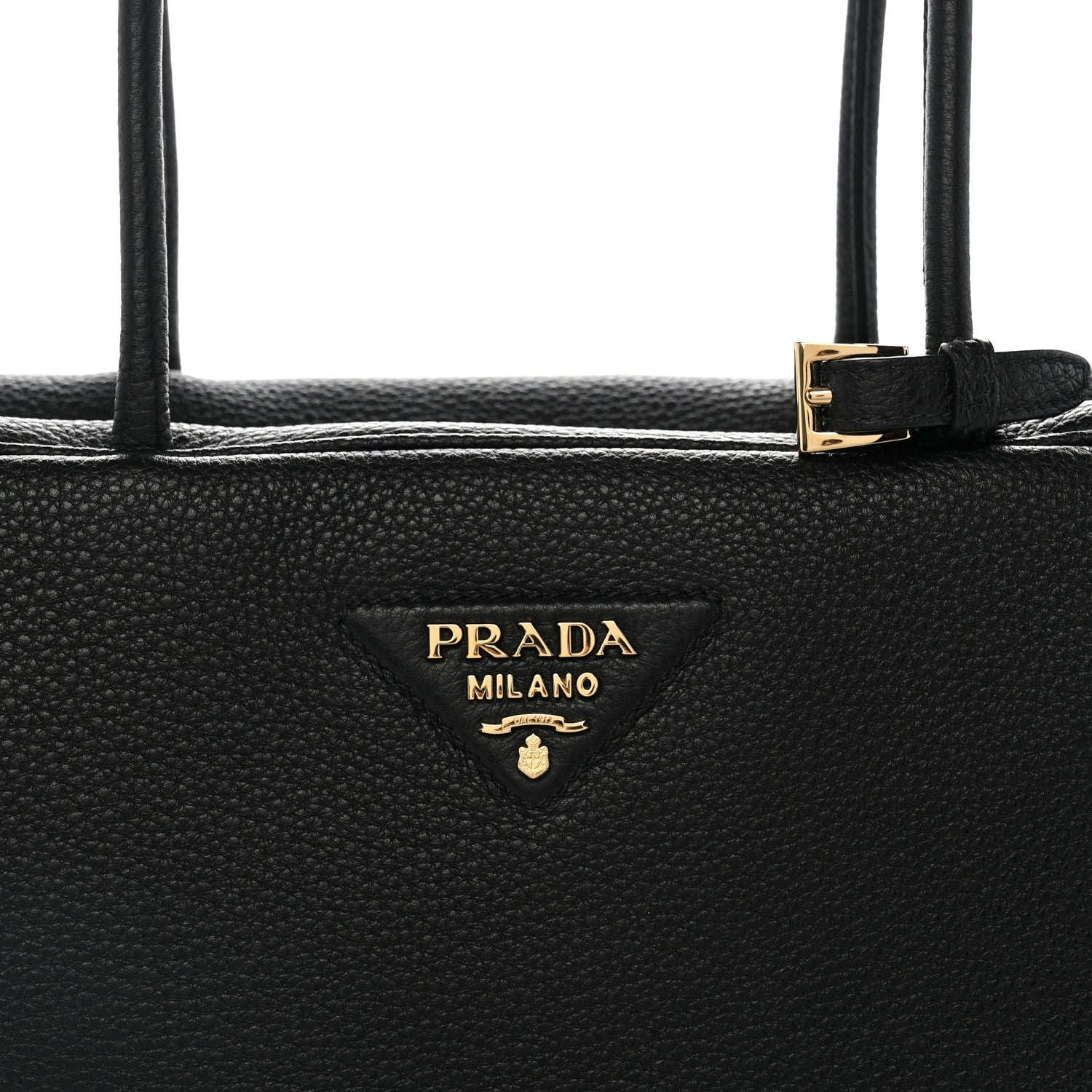 Prada Vitello Daino Large Top Handle Bag Black 9 of 11