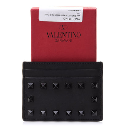 Valentino Garavani Vitello Rockstud Card Holder Black 8 of 8