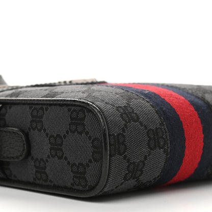 Gucci X BALENCIAGA BB Monogram Web Mini Ophidia Messenger Black 5 of 9