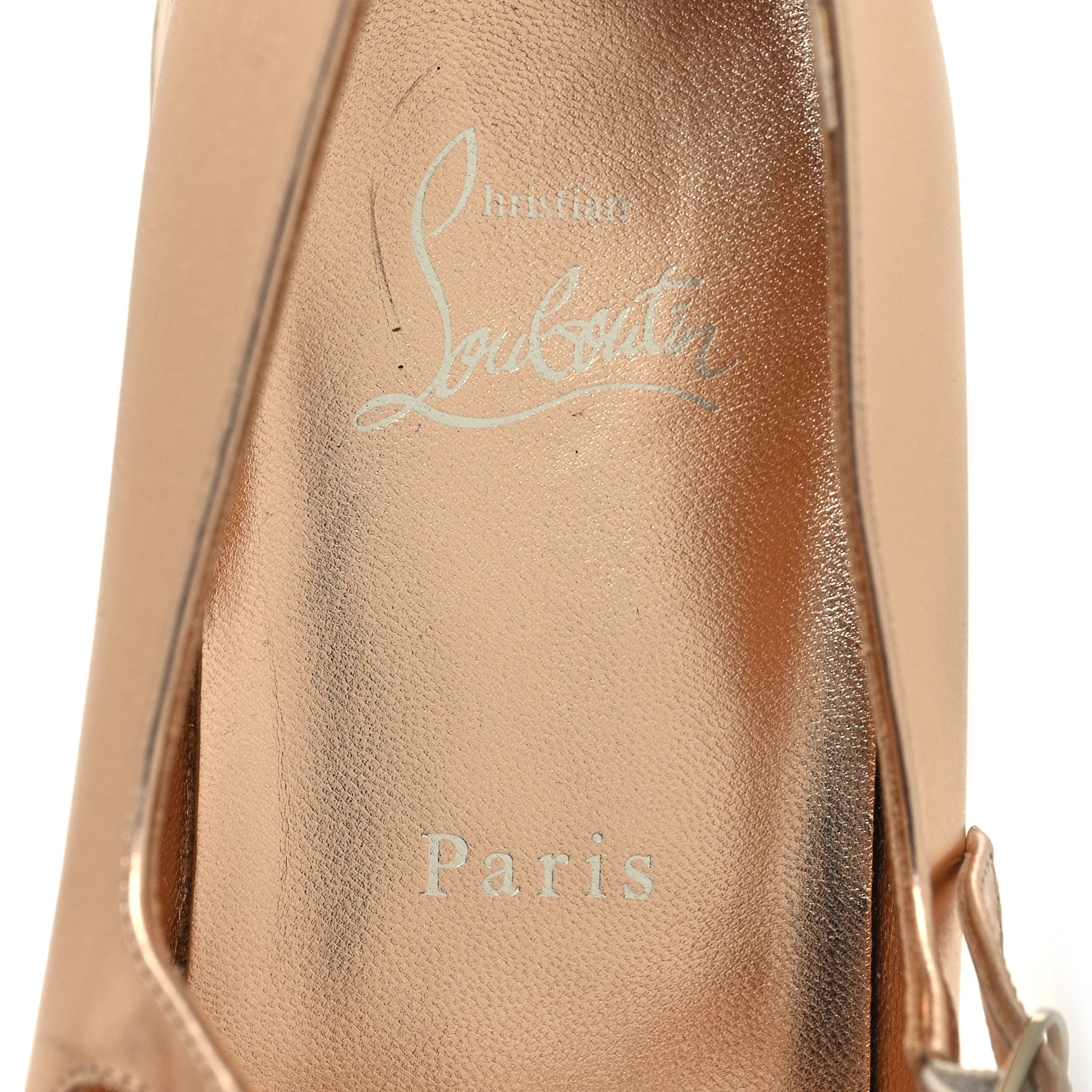 Christian Louboutin Nappa Metallic Sweet Jane Flats 40.5 Beige 7 of 9