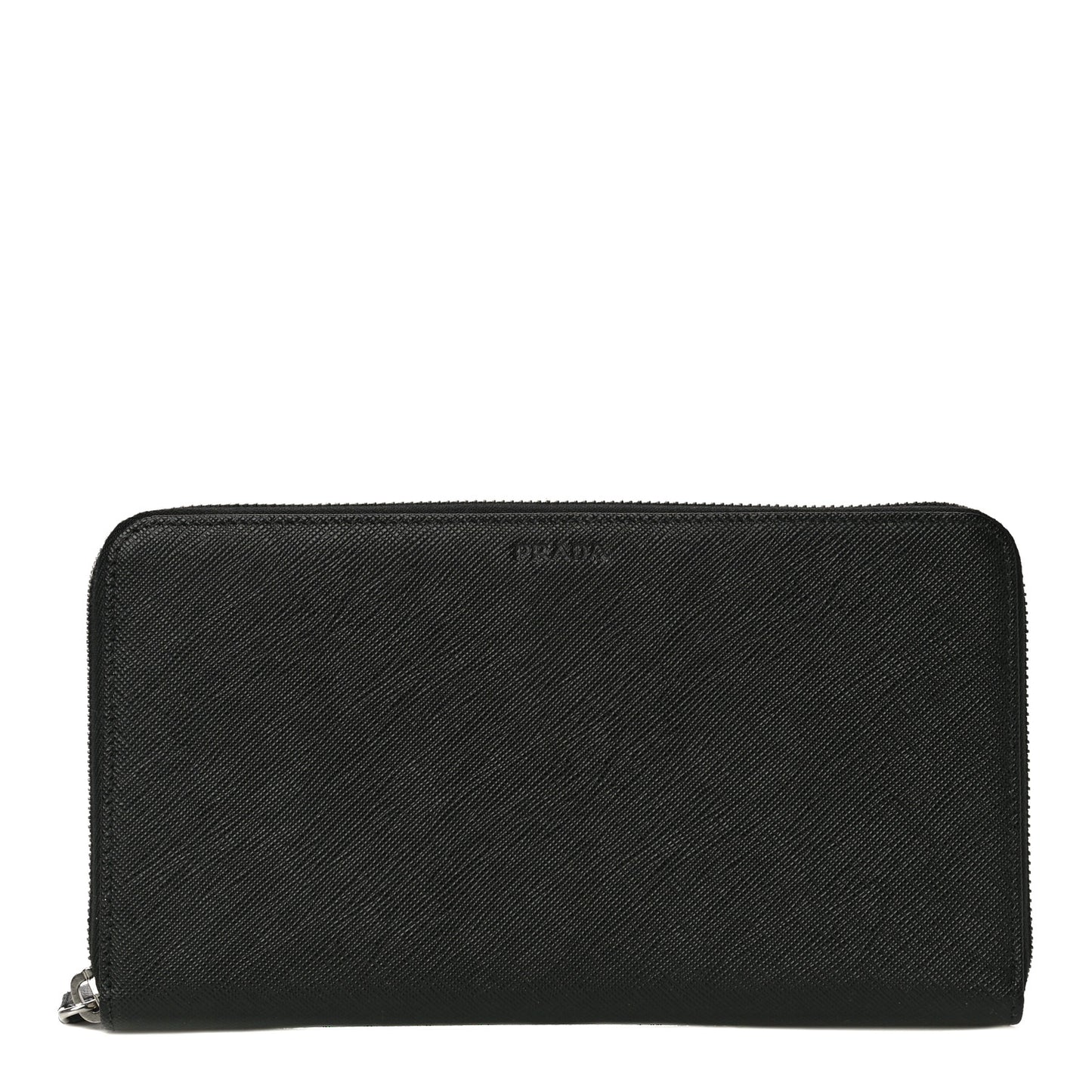 Saffiano Large Zip Around Travel Wallet Black