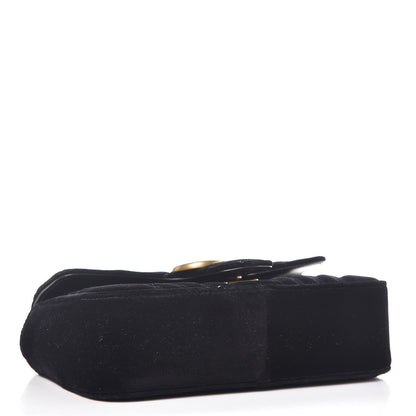 Gucci Velvet Matelasse Mini GG Marmont Shoulder Bag Black 4 of 8
