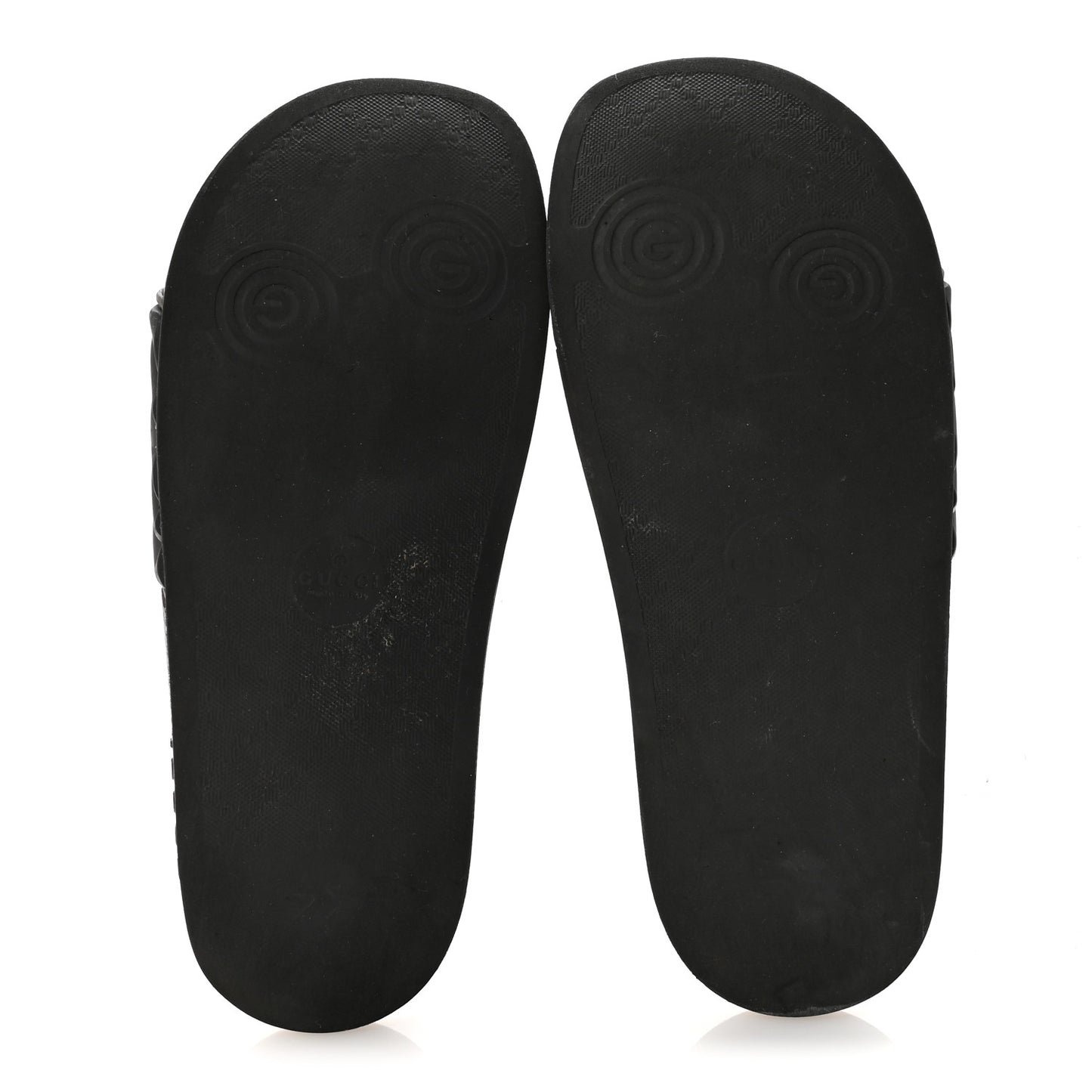 Rubber Matelasse Womens Slide Sandals 40 Black