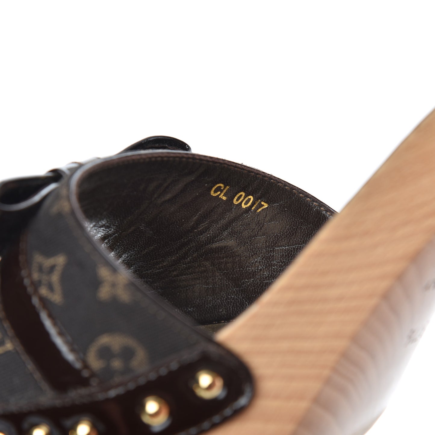 Monogram Idylle Patent Bow Mules 37.5 Fusain