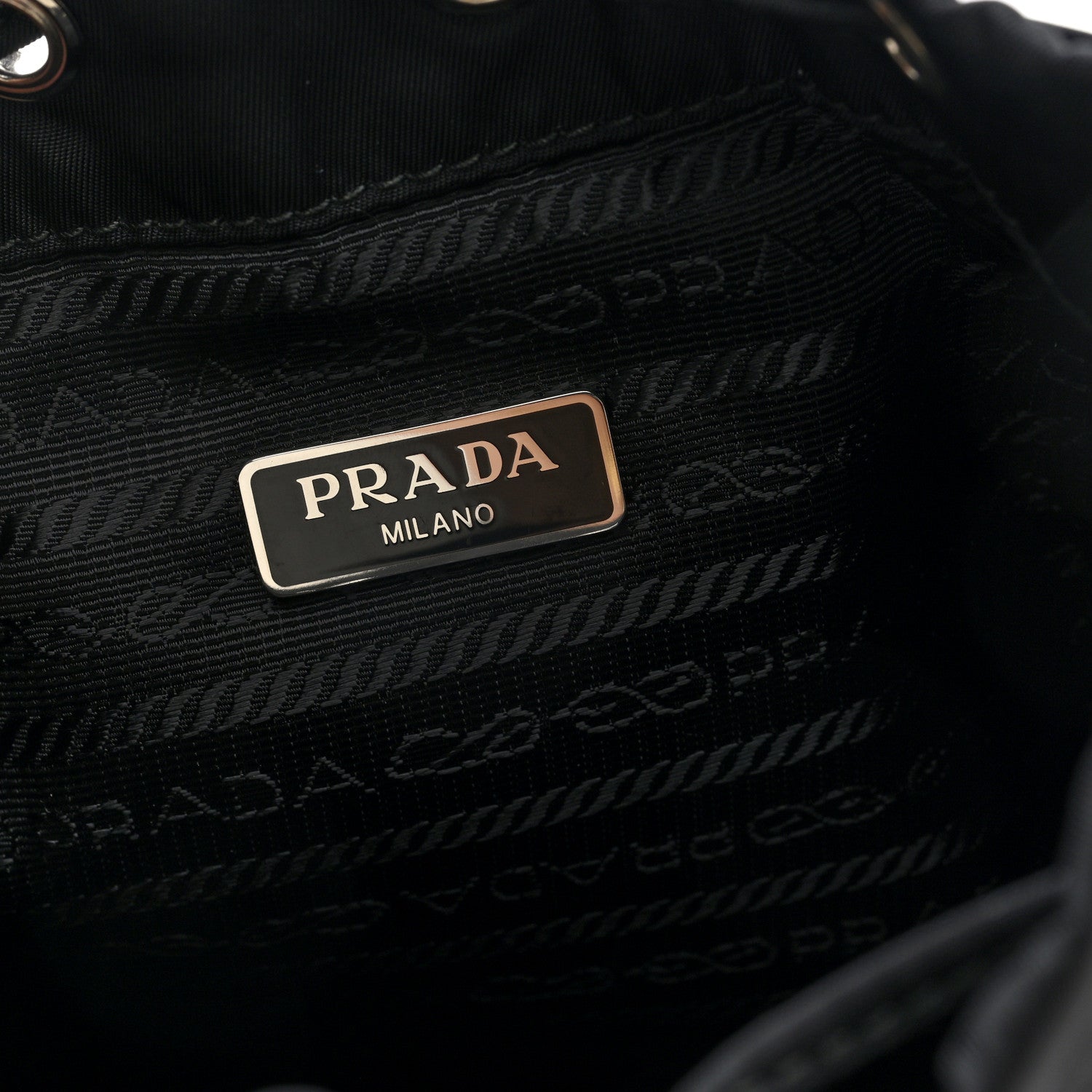 Prada Re-Nylon Vela Drawstring Wristlet Pouch Black 6 of 7