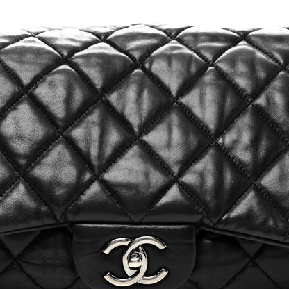 Chanel Lambskin Quilted Chanel 3 Accordion Flap Bag Black 8 of 10