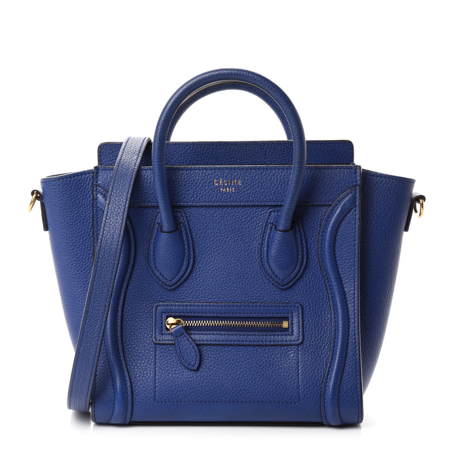 Drummed Calfskin Nano Luggage Indigo